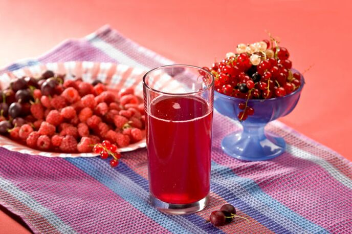 Berry juice for dinner in the diet menu for the first blood group. 