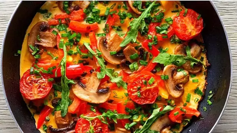 omelette with mushrooms on a diet