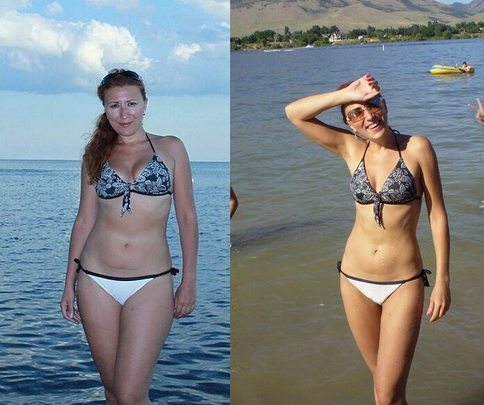 Photos before and after the buckwheat diet.